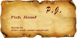 Pich József névjegykártya